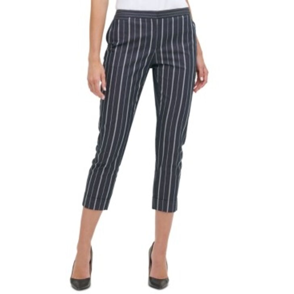 Tommy Hilfiger Striped Cropped Pants Dark Gray